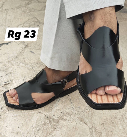 Kohati Chappal / Sandal – Gents – Genuine Leather – Black