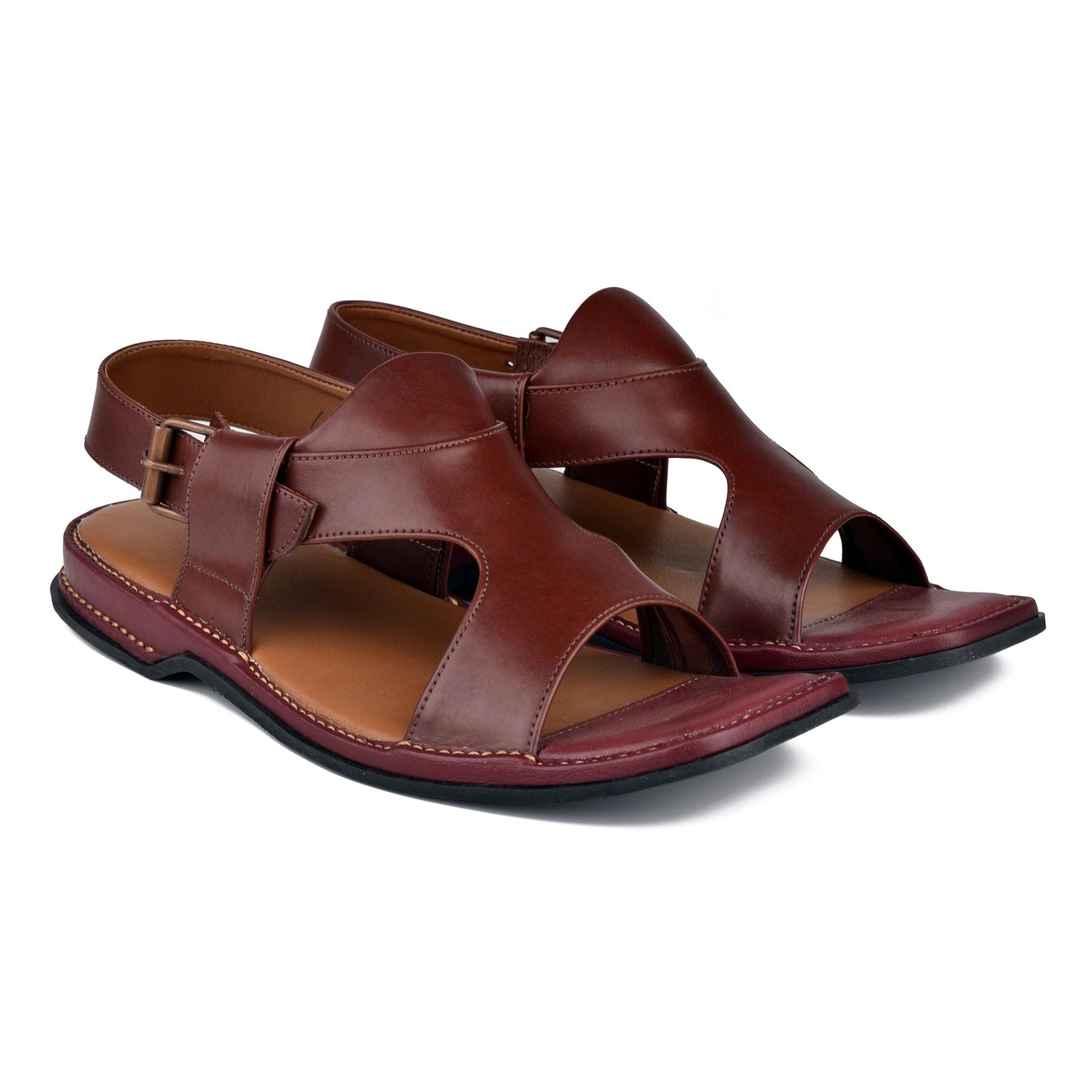 Kohati Chappal / Sandal Zalmi panjedaar – Gents – Genuine Shining Leather- Light Weight