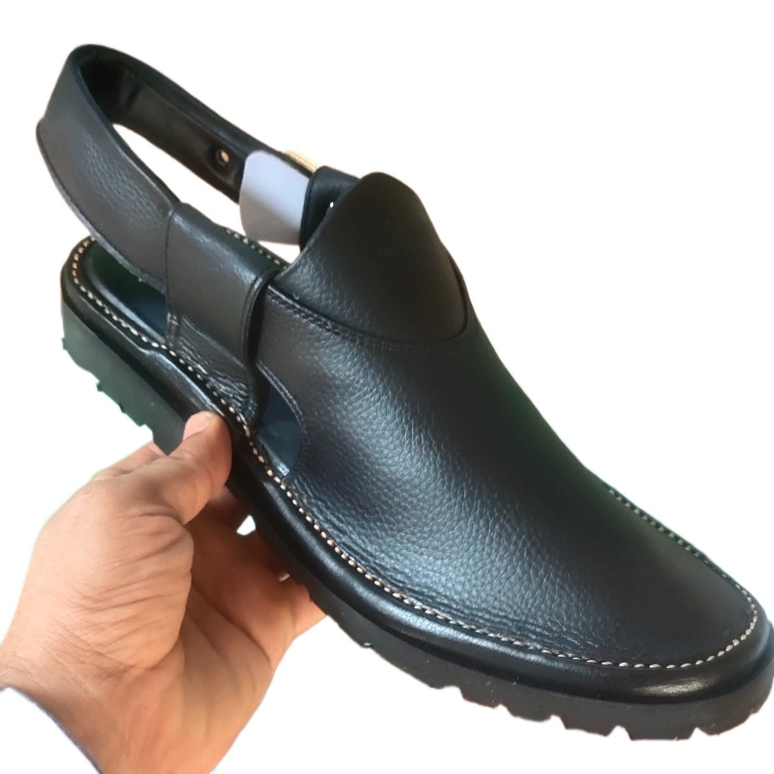 Peshawari Shoes In genuine Leather Black Vibrum Sole Ps 201