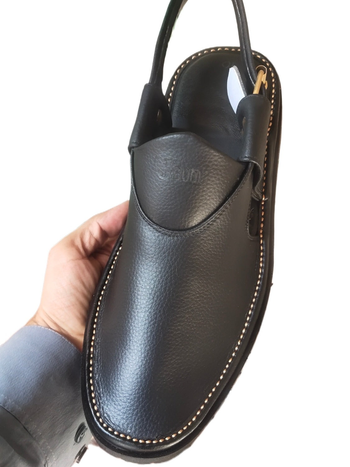 Peshawari Shoes In genuine Leather Black Vibrum Sole Ps 201