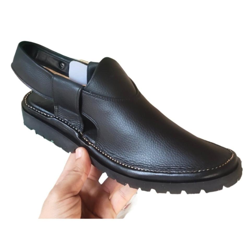 Peshawari Shoes In genuine Leather Black Vibrum Sole Ps 201