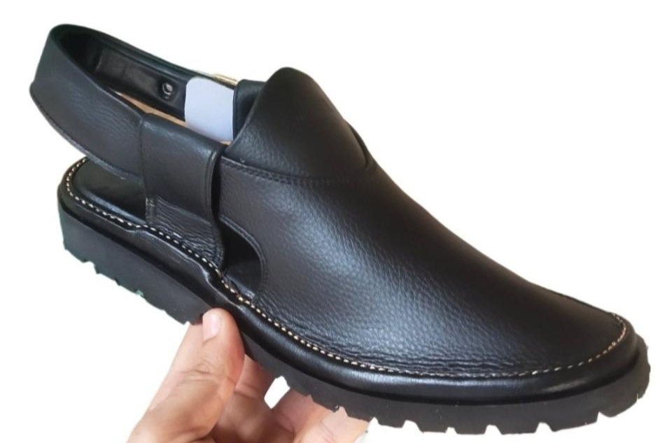 Peshawari Shoes In genuine Leather Black Vibrum Sole Ps 201