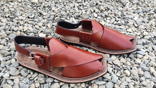 Charsada Chappal / Sandal – Gents – Genuine Leather –Mustered Rg 305