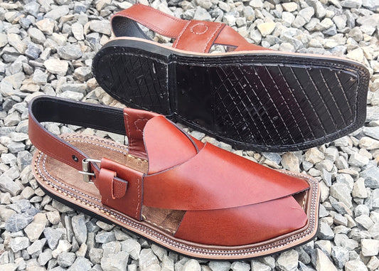 Charsada Chappal / Sandal – Gents – Genuine Leather –Mustered Rg 305