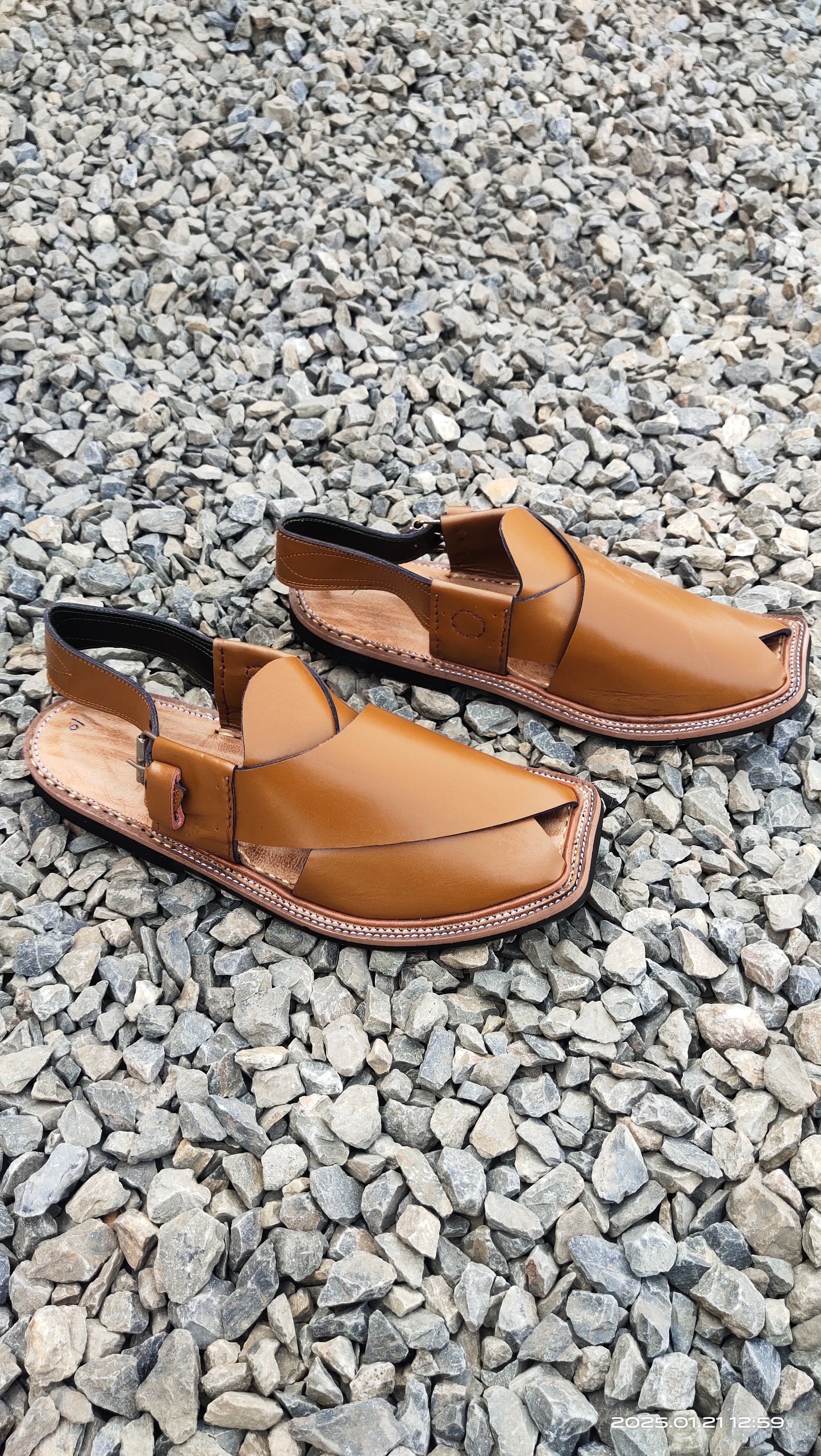 Charsada Chappal / Sandal – Gents – Genuine Leather – Orange – Thin Tyre sole – Rg 304