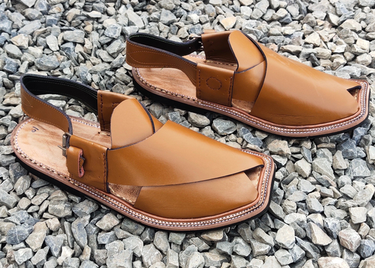 Charsada Chappal / Sandal – Gents – Genuine Leather – Orange – Thin Tyre sole – Rg 304