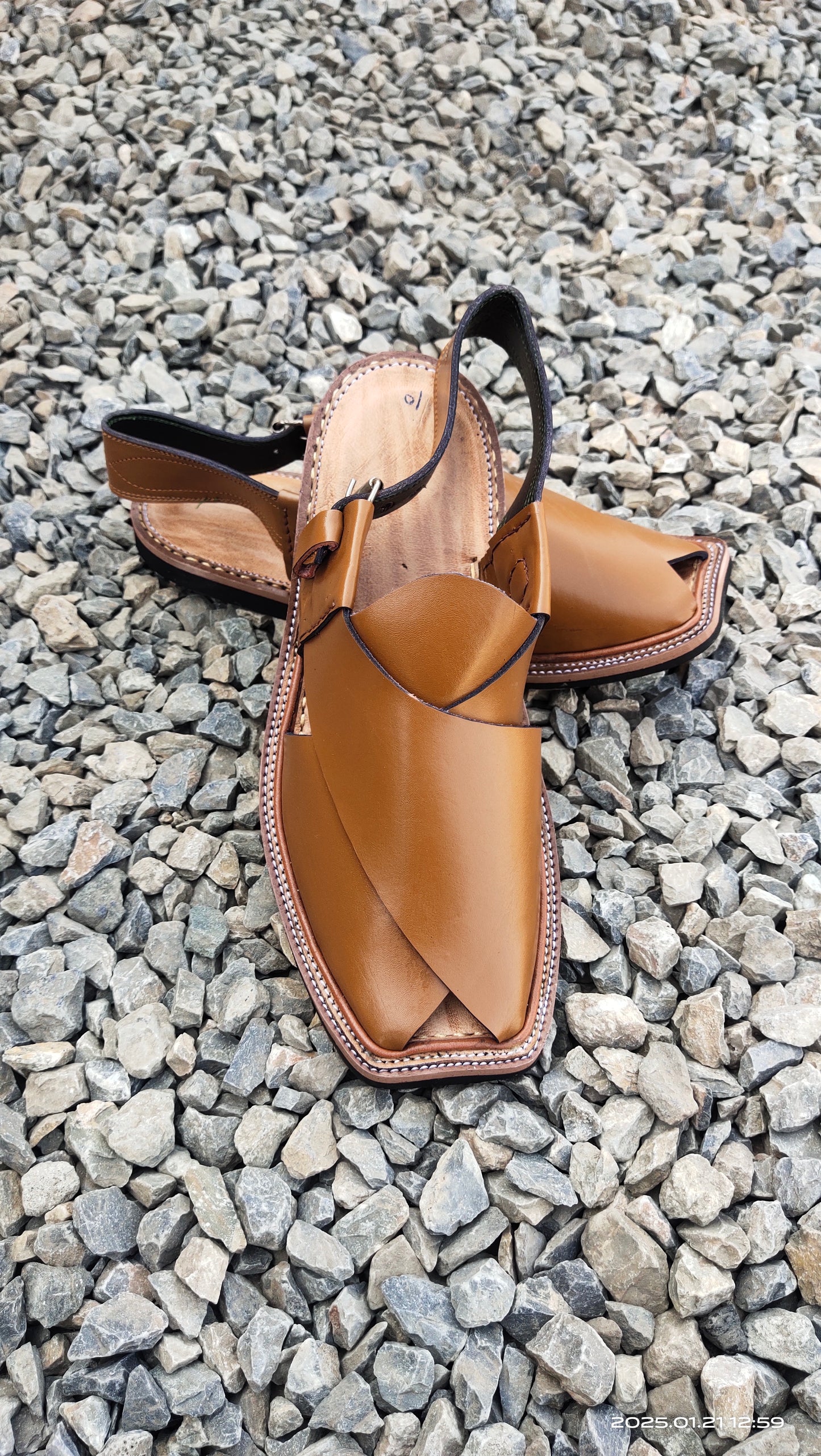 Charsada Chappal / Sandal – Gents – Genuine Leather – Orange – Thin Tyre sole – Rg 304