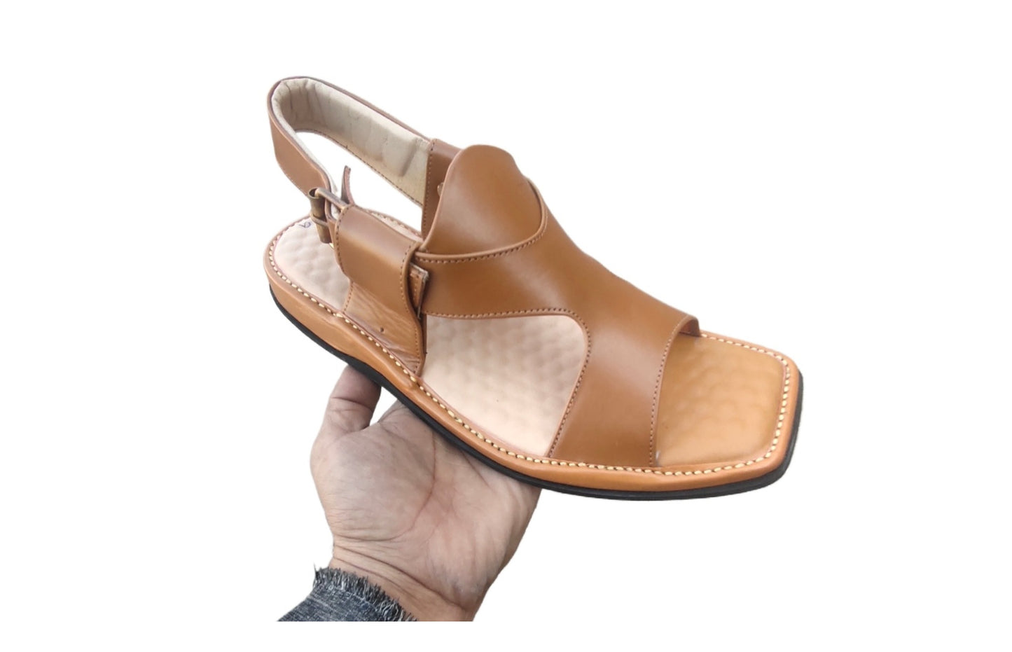 Kohati Chappal / Sandal Zalmi panjedaar – Gents – Genuine Shining Leather- Light Weight