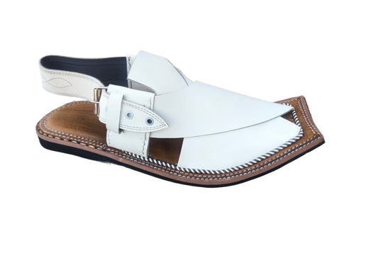 Grezer karachi chapals white Coloure-Rg34