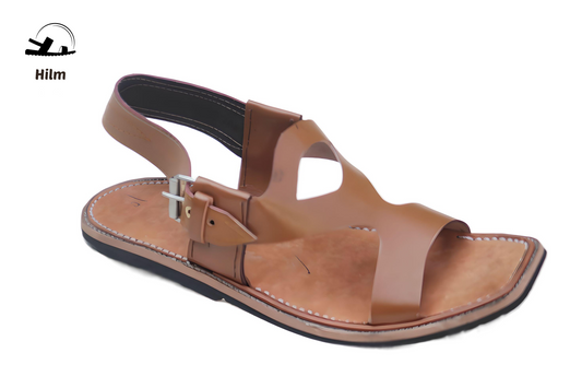 Kohati Chappal / Sandal AYE(ank Style)– Orange – Genuine Shining Leather- Light Weight