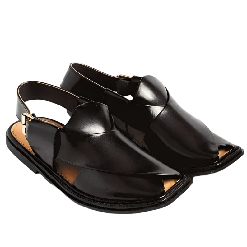 SMART ZALIMI Chappal / Sandal – Gents – Genuine Leather BLACK