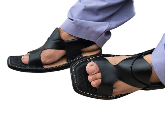 Kohati Chappal / Sandal Zalmi panjedaar – Gents – Genuine Shining Leather- Light Weight