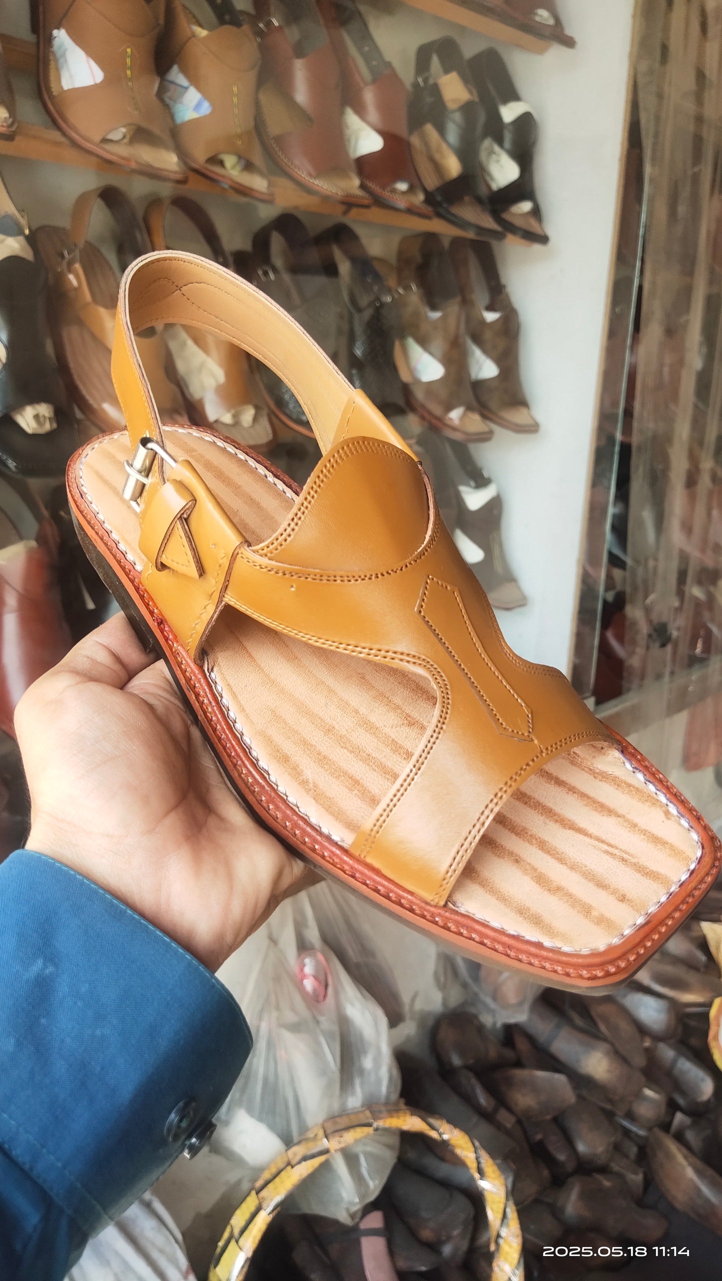 Kohati Chappal belat wale – Orange – Genuine Shining Leather- Light Weight