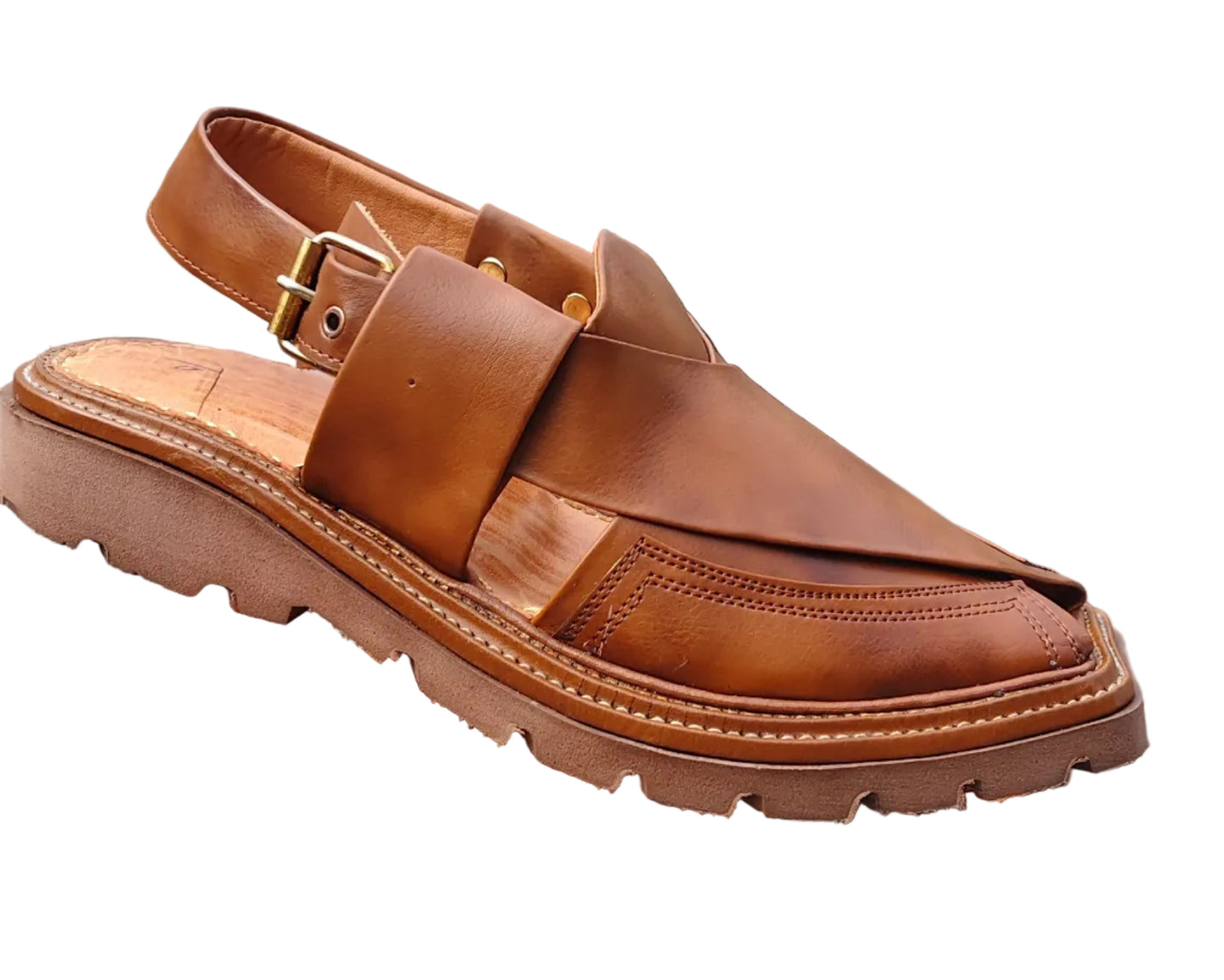 Peshawari chapals Sd Sole Light weight Brown Shet Color
