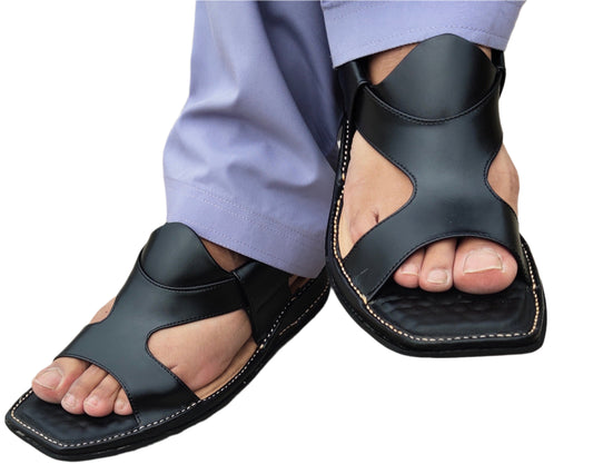 Kohati Chappal / Sandal Zalmi panjedaar – Gents – Genuine Shining Leather- Light Weight