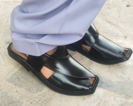 SMART ZALIMI Chappal / Sandal – Gents – Genuine Leather BLACK