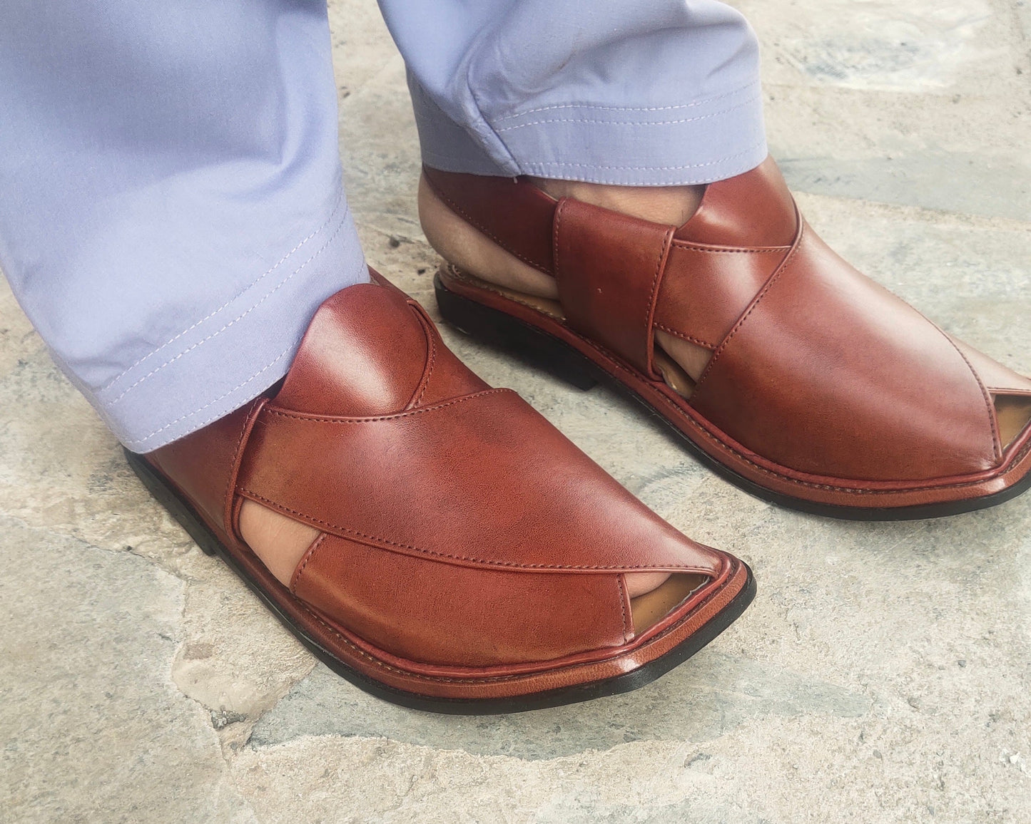 SMART ZALIMI Chappal / Sandal – Gents – Genuine Leather MUSTERED