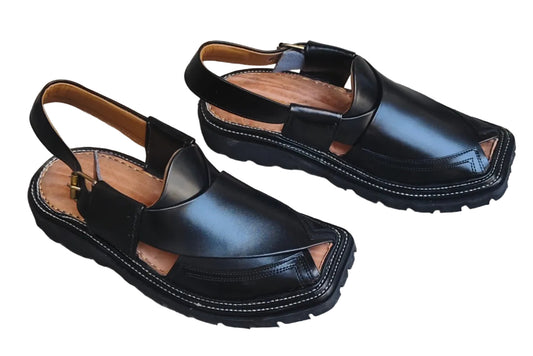 Peshawari chapals Sd Sole Light weight Black Color
