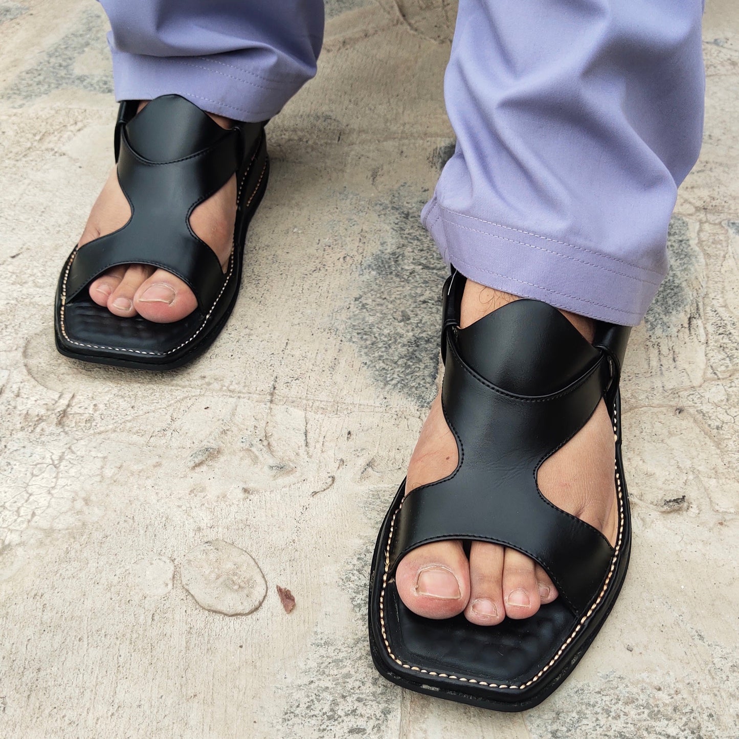 Kohati Chappal / Sandal Zalmi panjedaar – Gents – Genuine Shining Leather- Light Weight