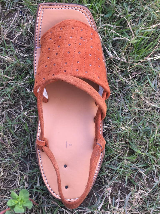 Balochi Chapals Saber Leather Orange Colour