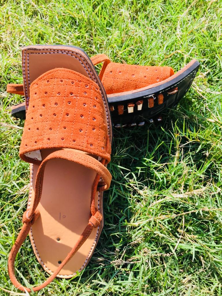 Balochi Chapals Saber Leather Orange Colour