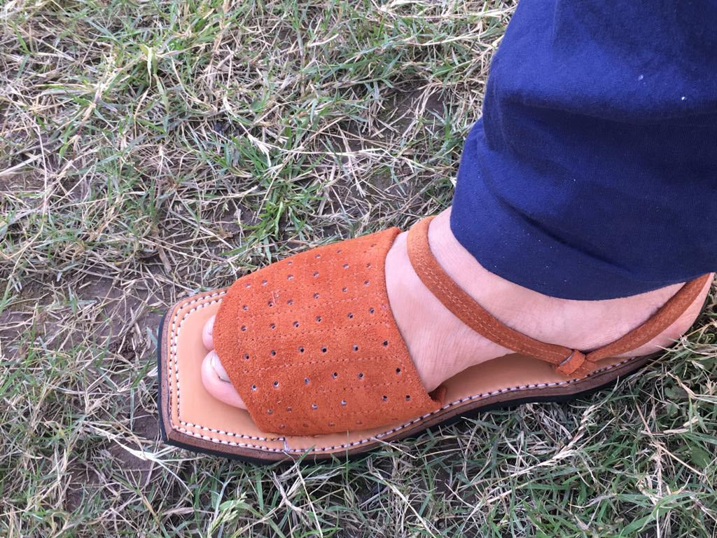 Balochi Chapals Saber Leather Orange Colour