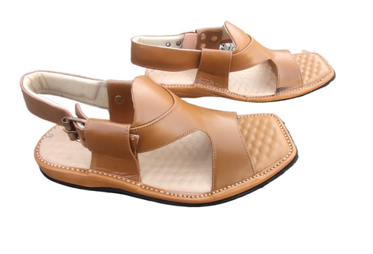 Kohati Chappal / Sandal Zalmi panjedaar – Gents – Genuine Shining Leather- Light Weight