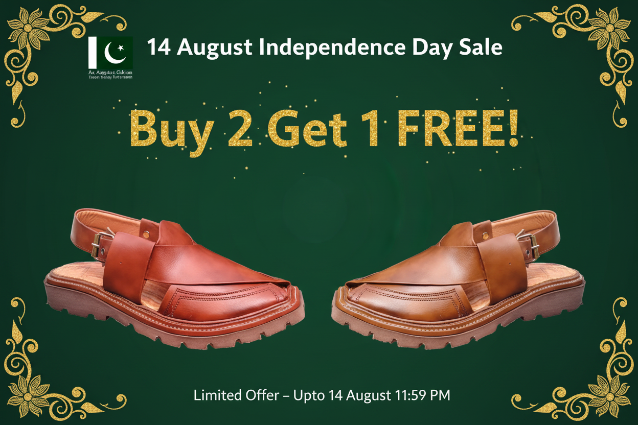 Independence Day Sale Banner - Red & Brown Chappals