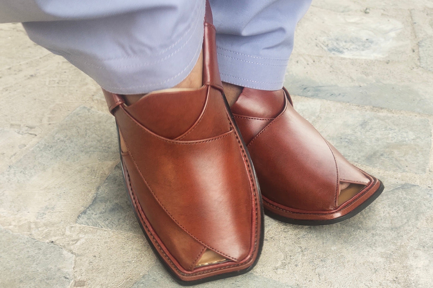 SMART ZALIMI  Chappal / Sandal – Gents – Genuine Leather MUSTERED