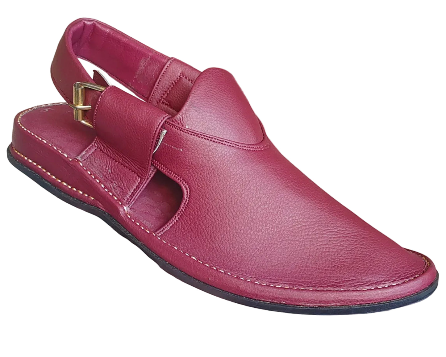 Peshawari Shoes In genuine LeatherTyre  Sole Mahroon colore