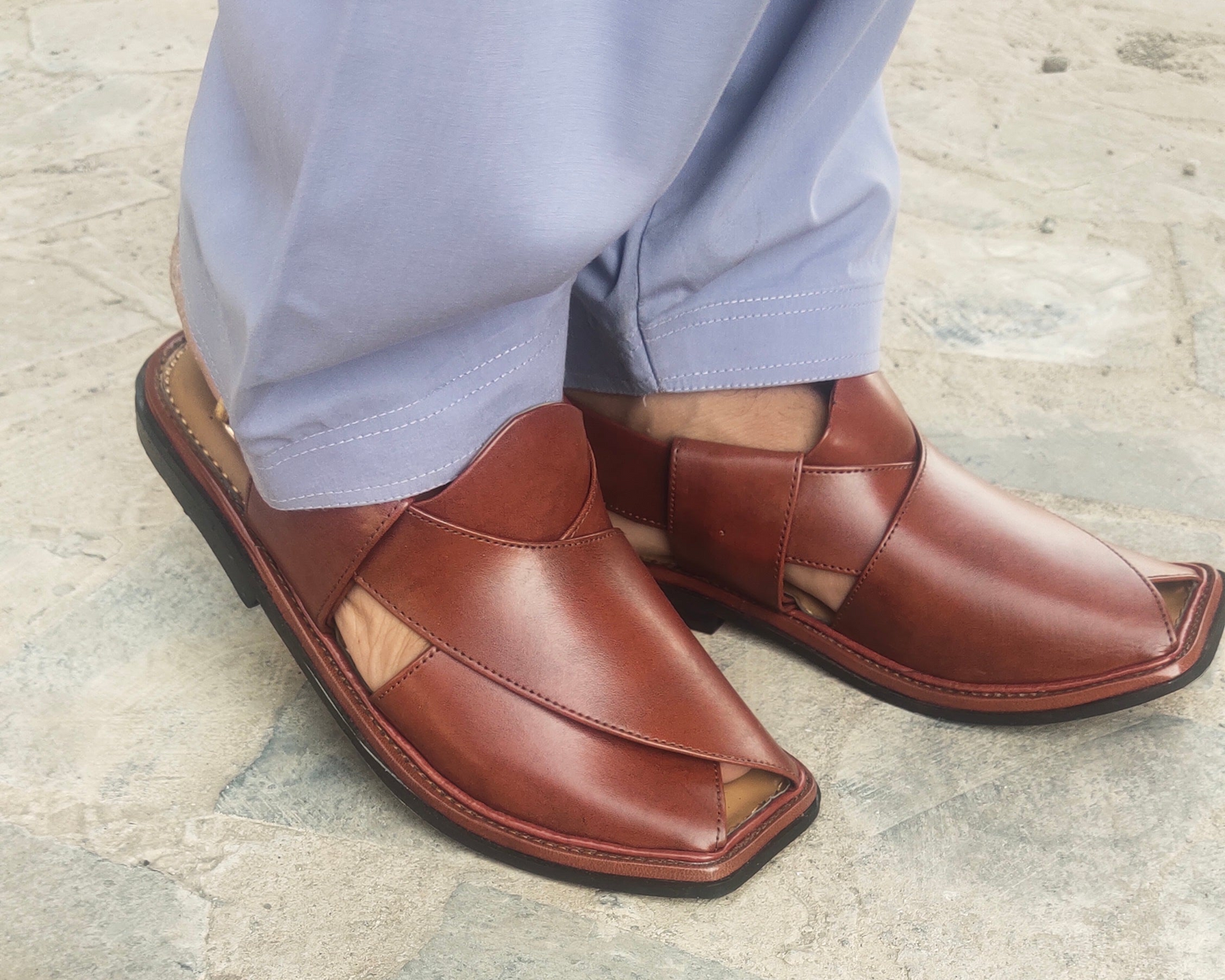 SMART ZALIMI  Chappal / Sandal – Gents – Genuine Leather MUSTERED