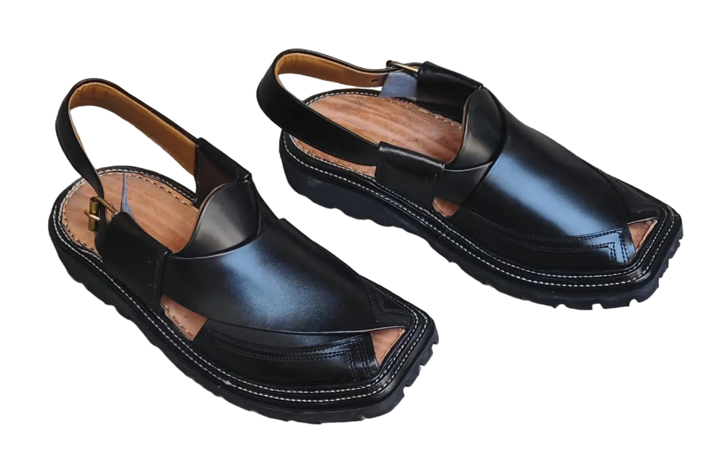 Peshawari chapals Sd Sole  Light weight Black Color