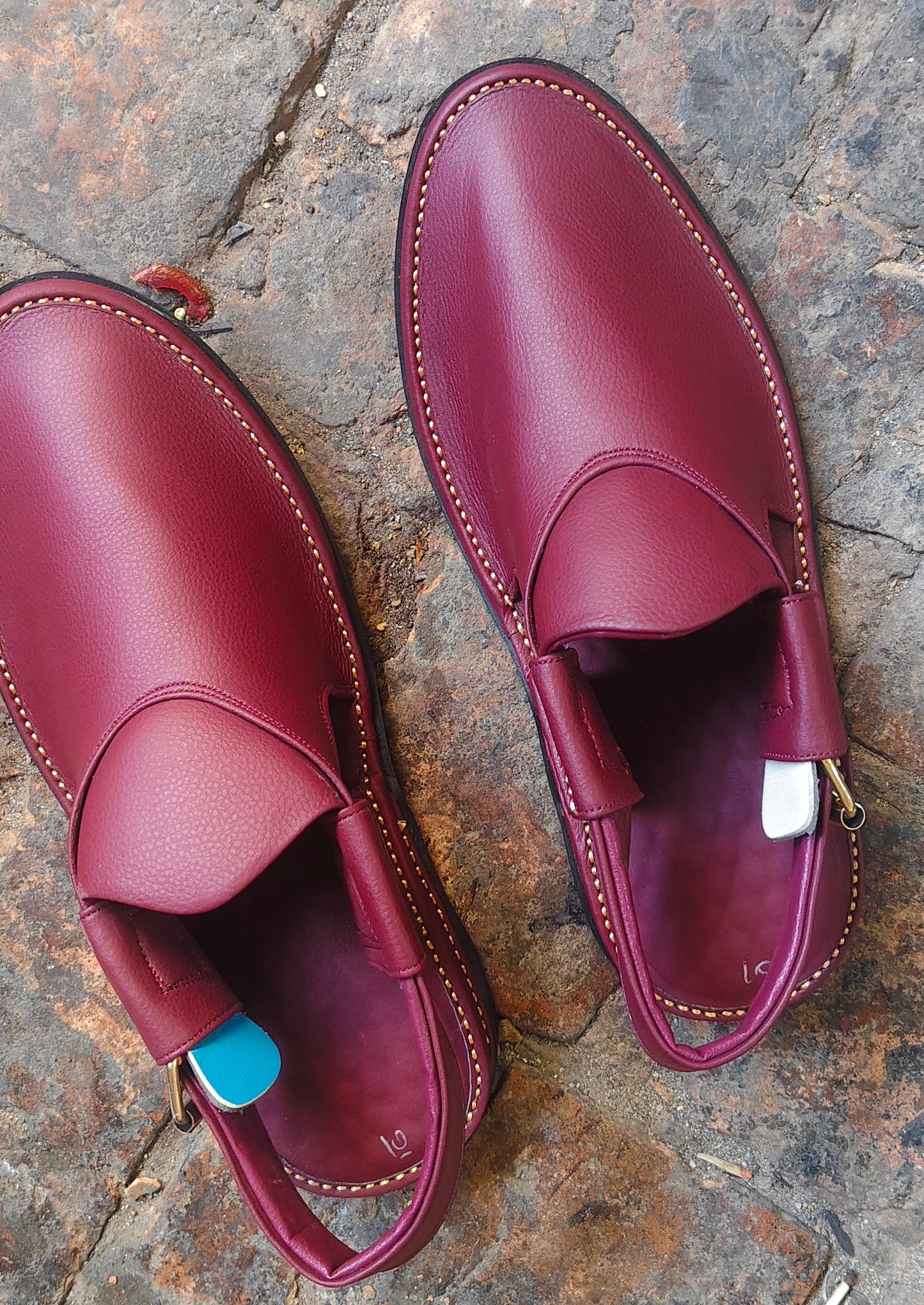 Peshawari Shoes In genuine LeatherTyre  Sole Mahroon colore