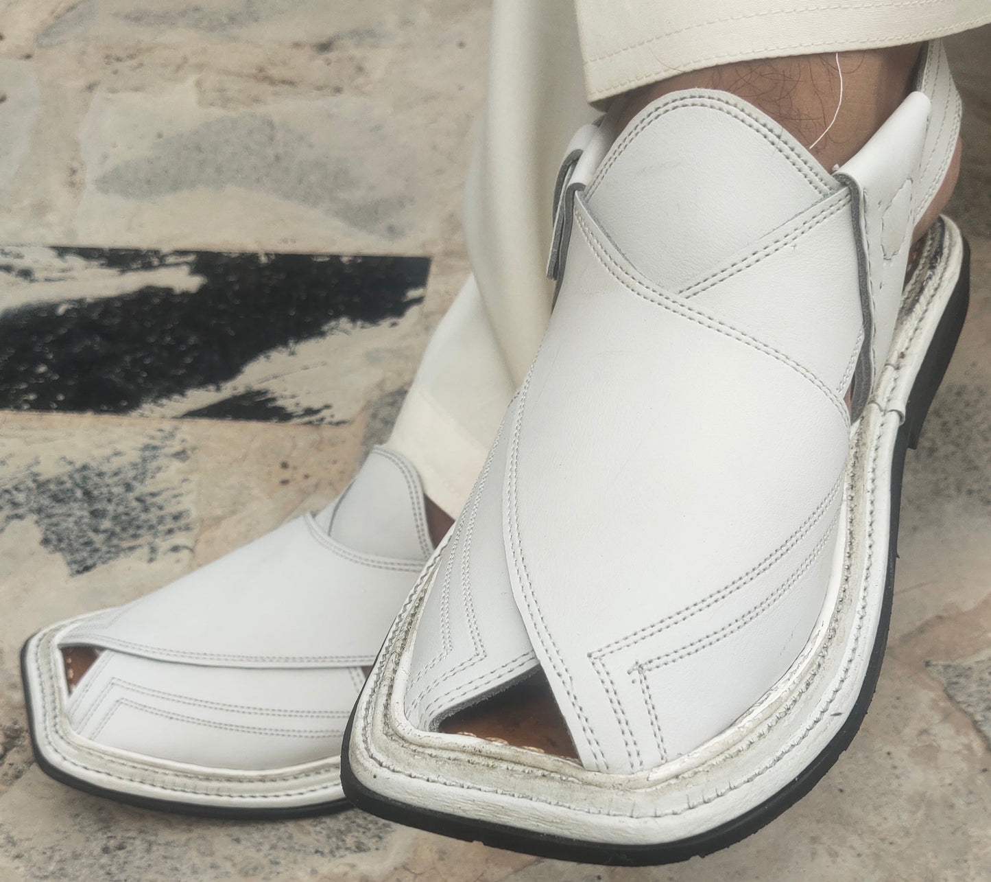 Thripal Gear Chappal / Sandal – Gents – White
