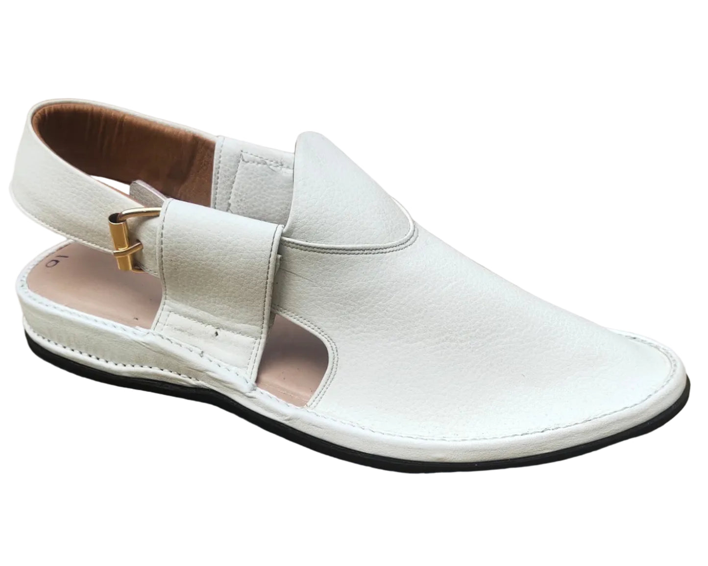 Peshawari Shoes In genuine LeatherTyre  Sole white colore 207-white